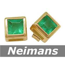 USGL Certified .75 ct Emerald Stud Earrings 14kt Gold