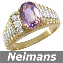 USGL Certified 2.00 ct Ametrene & Diamond Ring 14k Gold