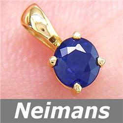 Certified .50 ct Sapphire Solitaire Pendant 14kt Gold