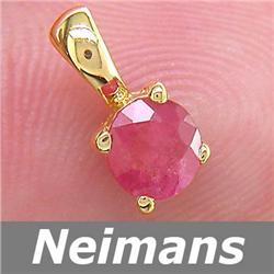 Gem Certified .50 ct Ruby Solitaire Pendant 14kt Gold