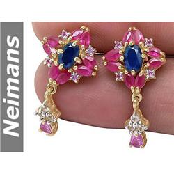 Certified .75 ct Amethyst & Diamond Earrings 14kt Gold