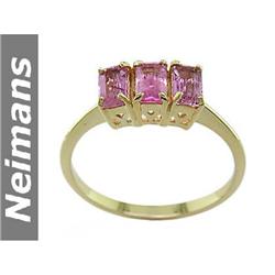 Top Gem 1.00 ct Certified Pink Tourmaline Ring 14K Gold