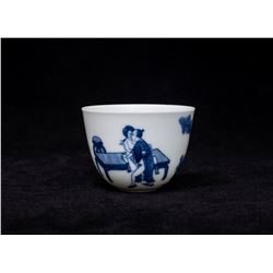 Blue and White Porcelain Cup, Daqing-Kangxi-Nianzhi Mark