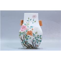 Guan Kiln Famille Rose Floral Vase