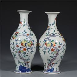 Pair of Clashingcolor Vases, Daqing-Yongzheng-Nianzhi Mark