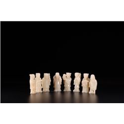 Eight Hetian Jade Immortals Ornaments