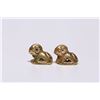 Image 1 : Pair of Golden Goat Ornaments