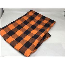 Orange and Black Checked Tablecloth