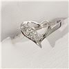 Image 5 : 10K White Gold 3 Diamond(0.08ct) Heart Shaped Ring (~Size 6)(Ring is resizable for $40), Made in Can