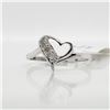 Image 6 : 10K White Gold 3 Diamond(0.08ct) Heart Shaped Ring (~Size 6)(Ring is resizable for $40), Made in Can