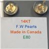Image 4 : 14K Yellow Gold Pearl Earrings, Made in Canada, Suggested Retail Value $160