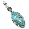 Image 2 : Silver Turquoise Amethyst(8.1ct) Pendant (~weight 3.65g), Suggested Retail Value $200