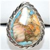 Image 1 : Silver Oster Turquoise(12.6ct) Ring (~weight 6.4g), Suggested Retail Value $250 (Estimated Selling P