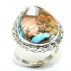 Image 2 : Silver Oster Turquoise(12.6ct) Ring (~weight 6.4g), Suggested Retail Value $250 (Estimated Selling P