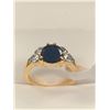 Image 1 : Ladies Blue Topaz style gemstone 14K gold plated ring