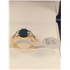 Image 2 : Ladies Blue Topaz style gemstone 14K gold plated ring