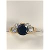 Image 3 : Ladies Blue Topaz style gemstone 14K gold plated ring