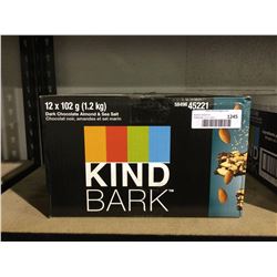 Case of Kind Bark Dark Chocolate Almond  Sea Salt Snack (12 x 102g)