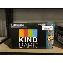 Case of Kind Bark Dark Chocolate Almond  Sea Salt Snack (12 x 102g)