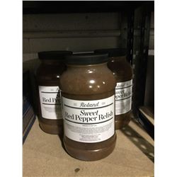 Roland Sweet Red Pepper Relish Jug Lot of 3Â 