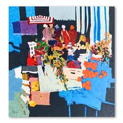 Claude Fauchere, "Market Scene" Hand Signed Limited Edition Serigraph on Paper w