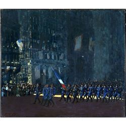 George Luks - Blue Devils on Fifth Avenue