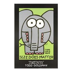 "Size Does Matter" Collectible Lithograph Hand Signed by Renowned Pop Artist Tod