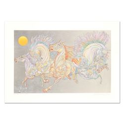 Guillaume Azoulay, "Lever De Soleil" Limited Edition Serigraph with Hand Laid Si