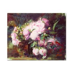 Pino (1939-2010), "Peonies" Artist Embellished Limited Edition on Canvas, AP Num