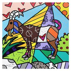 Britto, "Capricorn" Hand Signed Limited Edition Giclee on Canvas; Authenticated.
