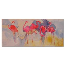 Edwin Salomon, "Flamingo Fantasia" Hand Signed Limited Edition Serigraph with Le