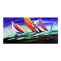 Natalia Sinkovsky, Hand Signed Original Acrylic Painting on Canvas with Letter A