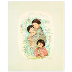 "Leaving the Garden" Limited Edition Lithograph by Edna Hibel, Numbered and Hand