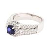 Image 1 : 1.86 ctw Sapphire and Diamond Ring - 14KT White Gold