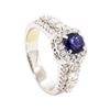 Image 4 : 1.86 ctw Sapphire and Diamond Ring - 14KT White Gold