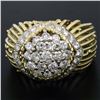 Image 4 : Hammerman Brothers 18K Yellow Gold & Platinum 1.60 ctw Diamond Cluster Ring Desi