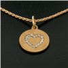 Image 2 : 14K Rose Gold 0.13 ctw Diamond Open Heart Disc Pendant w/ 16" Rope Chain