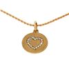Image 3 : 14K Rose Gold 0.13 ctw Diamond Open Heart Disc Pendant w/ 16" Rope Chain
