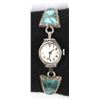 Image 1 : Zuni Old Pawn Sterling Turquoise Inlay Watch Band