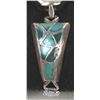 Image 2 : Zuni Old Pawn Sterling Turquoise Inlay Watch Band