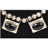 Image 2 : Silvertone Onyx Necklace