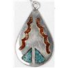 Image 2 : Navajo Old Pawn Sterling Chip Inlay Earrings