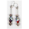 Image 1 : Silver Venetian Millefiori Bead Earrings