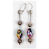 Image 3 : Silver Venetian Millefiori Bead Earrings
