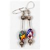 Image 4 : Silver Venetian Millefiori Bead Earrings