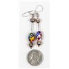 Image 7 : Silver Venetian Millefiori Bead Earrings