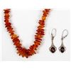 Image 1 : Amber Bead Necklace and Earrings Set