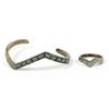 Image 1 : Navajo Sterling Chip Inlay Bracelet and Ring