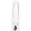 Image 3 : Sterling Turquoise Pendant Necklace