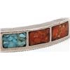 Image 2 : Vintage Navajo Sterling Chip Inlay Bracelet